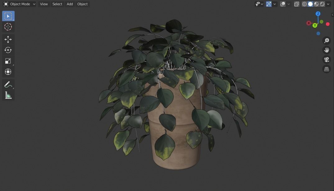 Pot with Plant 3D model_13