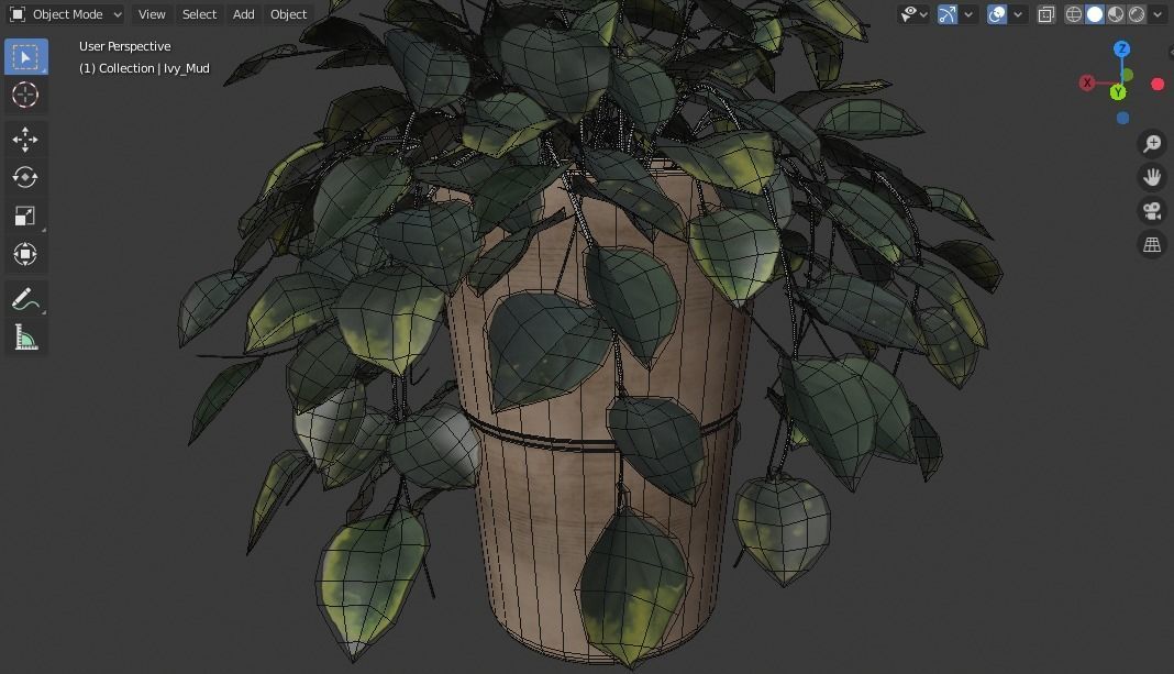 Pot with Plant 3D model_15