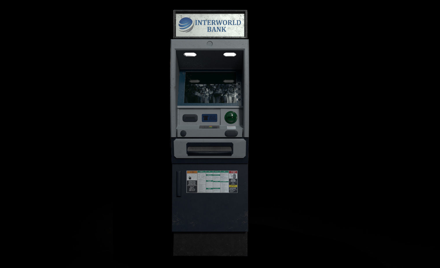 ATM Bankomat Gameready Model Low-poly 3D model_4