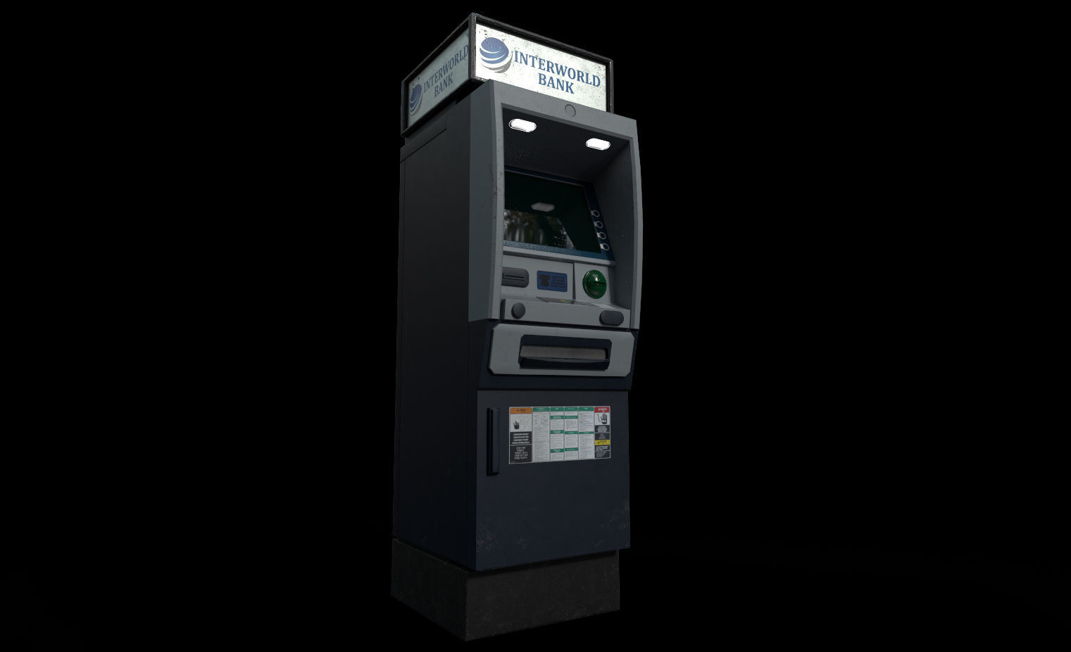 ATM Bankomat Gameready Model Low-poly 3D model_1