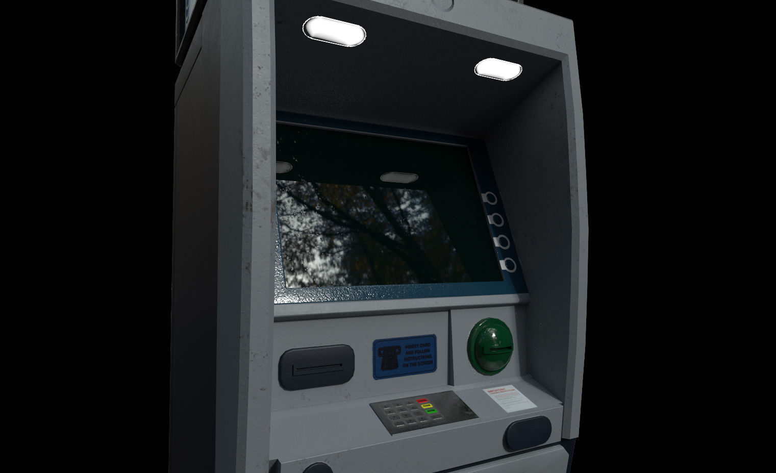 ATM Bankomat Gameready Model Low-poly 3D model_9