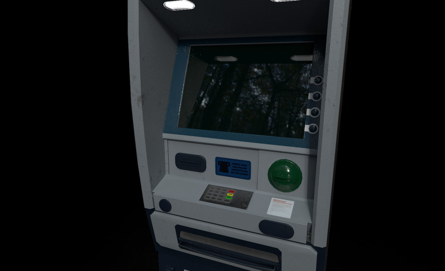 ATM Bankomat Gameready Model Low-poly 3D model_8