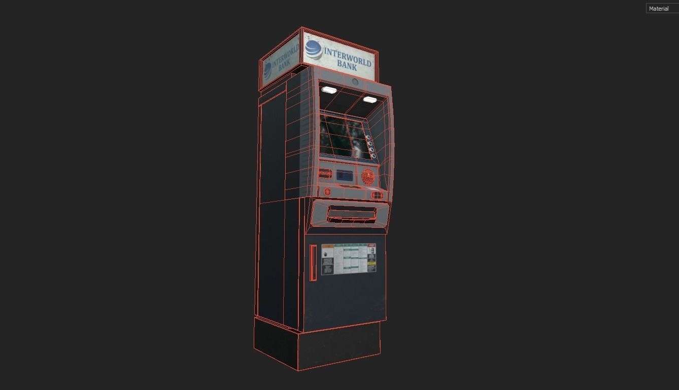 ATM Bankomat Gameready Model Low-poly 3D model_11