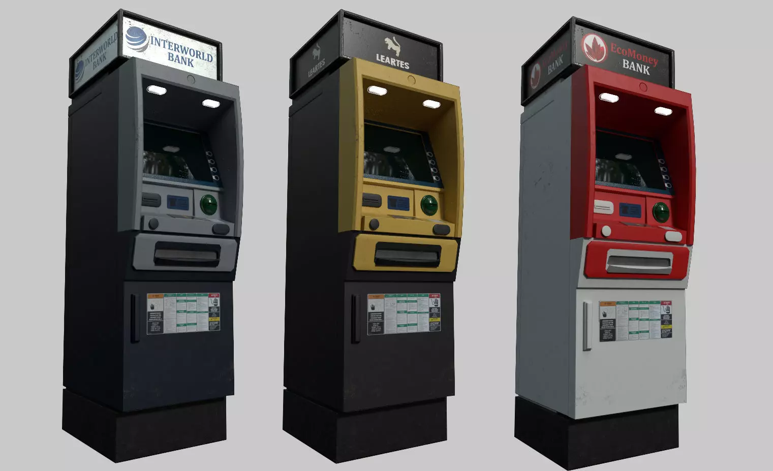ATM Bankomat Gameready Model Low-poly 3D model_0