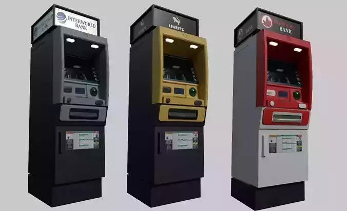 ATM Bankomat Gameready Model Low-poly 3D model