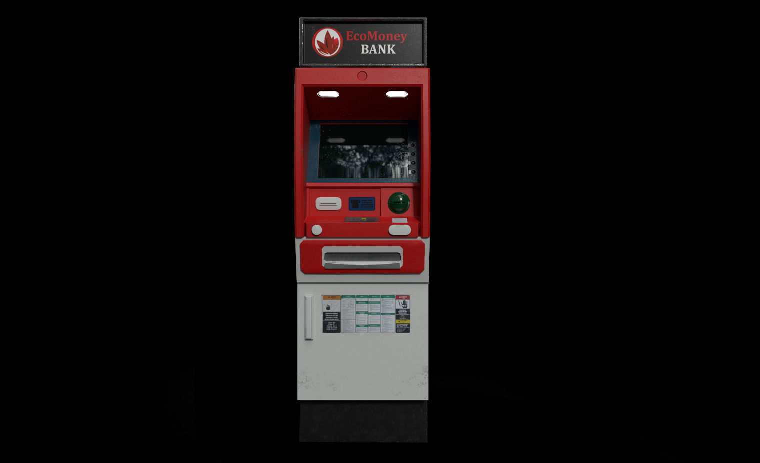 ATM Bankomat Gameready Model Low-poly 3D model_6