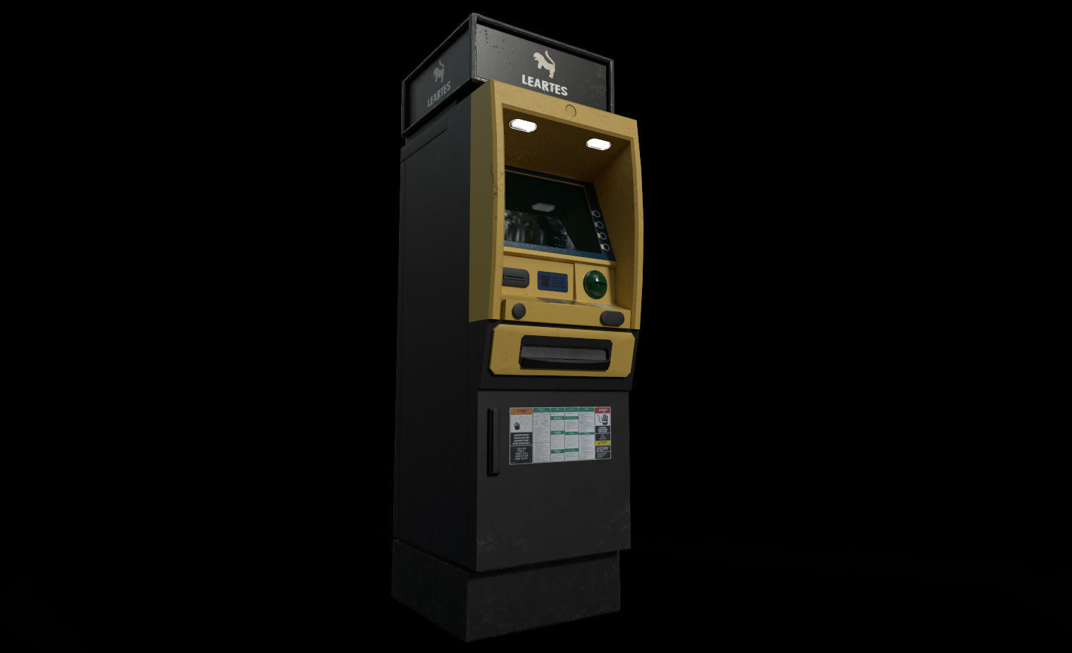 ATM Bankomat Gameready Model Low-poly 3D model_2