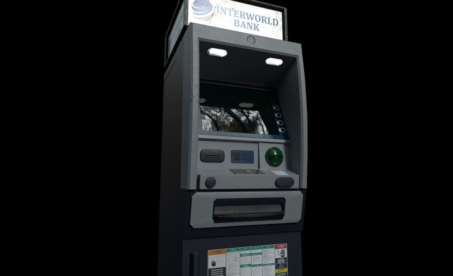 ATM Bankomat Gameready Model Low-poly 3D model_7