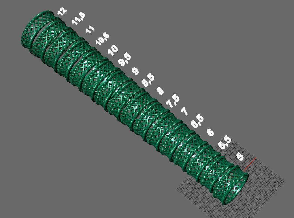 a pair of beautiful golden wicker wedding rings 3D print model_12