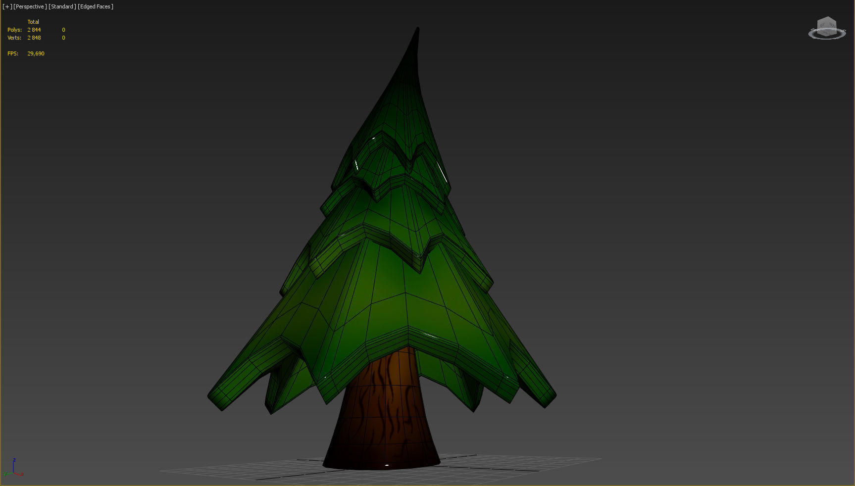 CartooN tree Low-poly 3D model_7