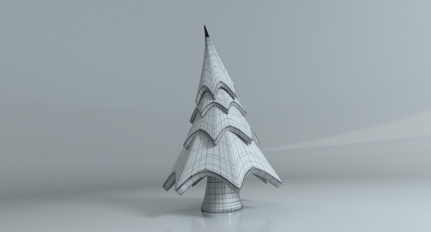 CartooN tree Low-poly 3D model_3