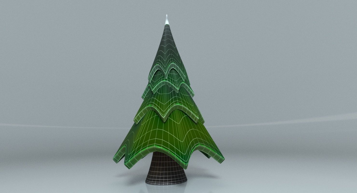 CartooN tree Low-poly 3D model_5