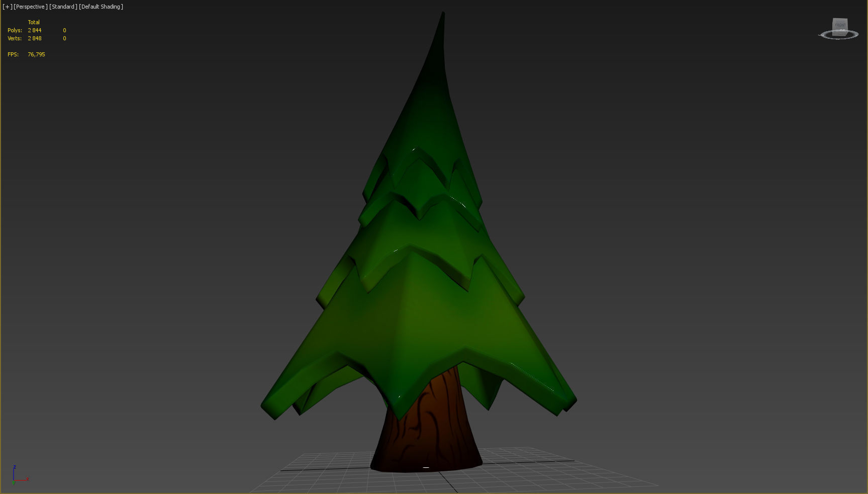 CartooN tree Low-poly 3D model_6