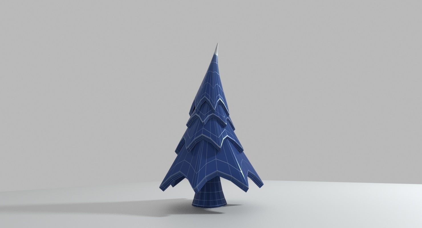 CartooN tree Low-poly 3D model_2