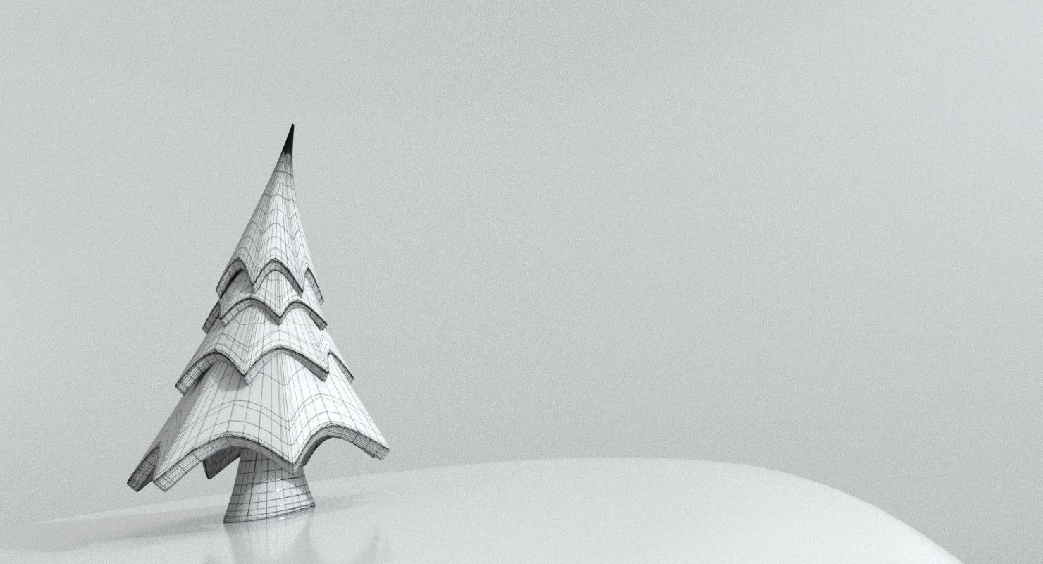 CartooN tree Low-poly 3D model_8