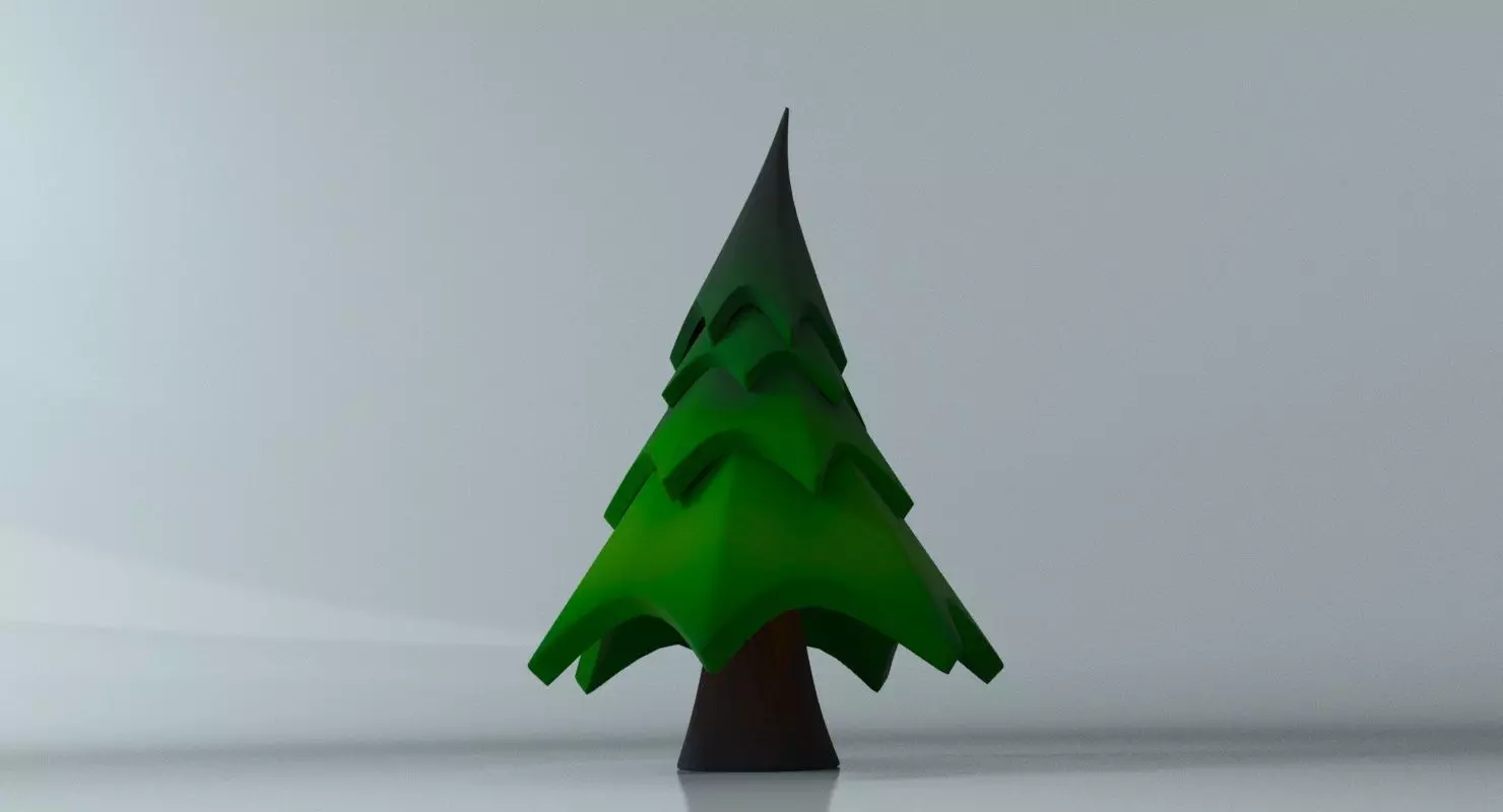 CartooN tree Low-poly 3D model_0