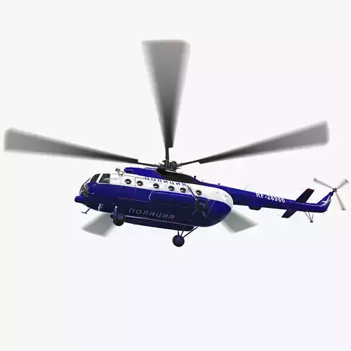 Mi-8AMT Russian Police Animated Low-poly 3D model