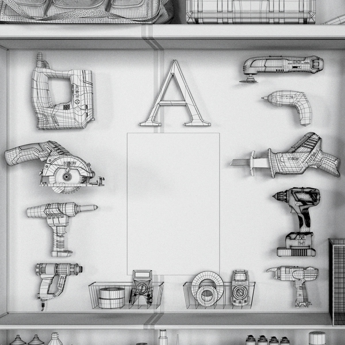 garage tools set 10 3D model_5