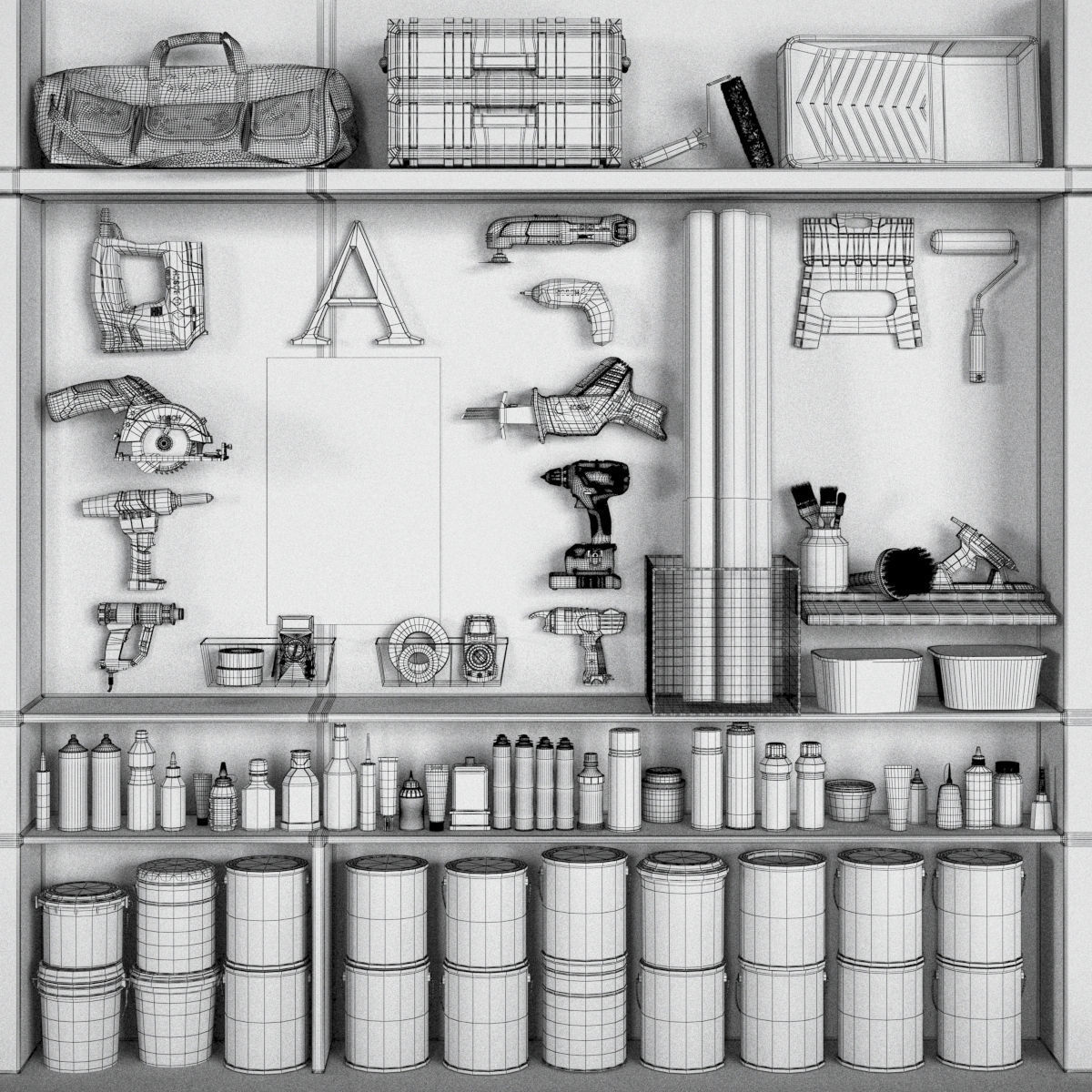 garage tools set 10 3D model_4