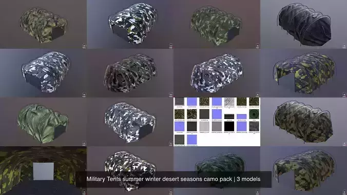 Military Tents summer winter desert seasons camo pack