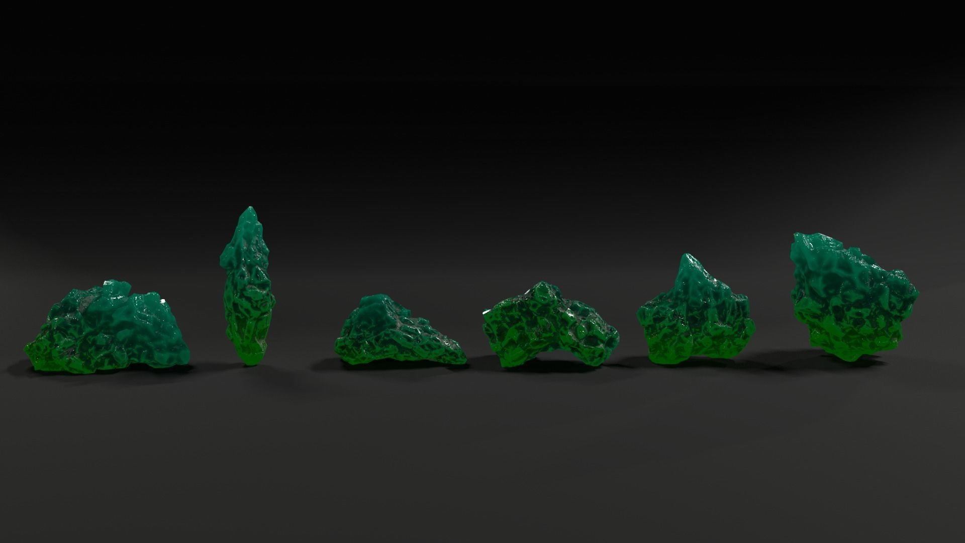 Crystal Rocks  game ready Low-poly 3D model_10