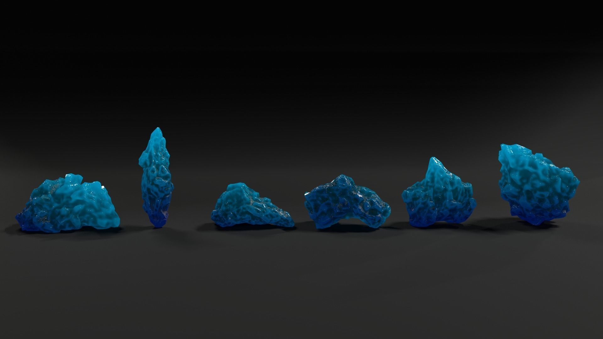 Crystal Rocks  game ready Low-poly 3D model_2