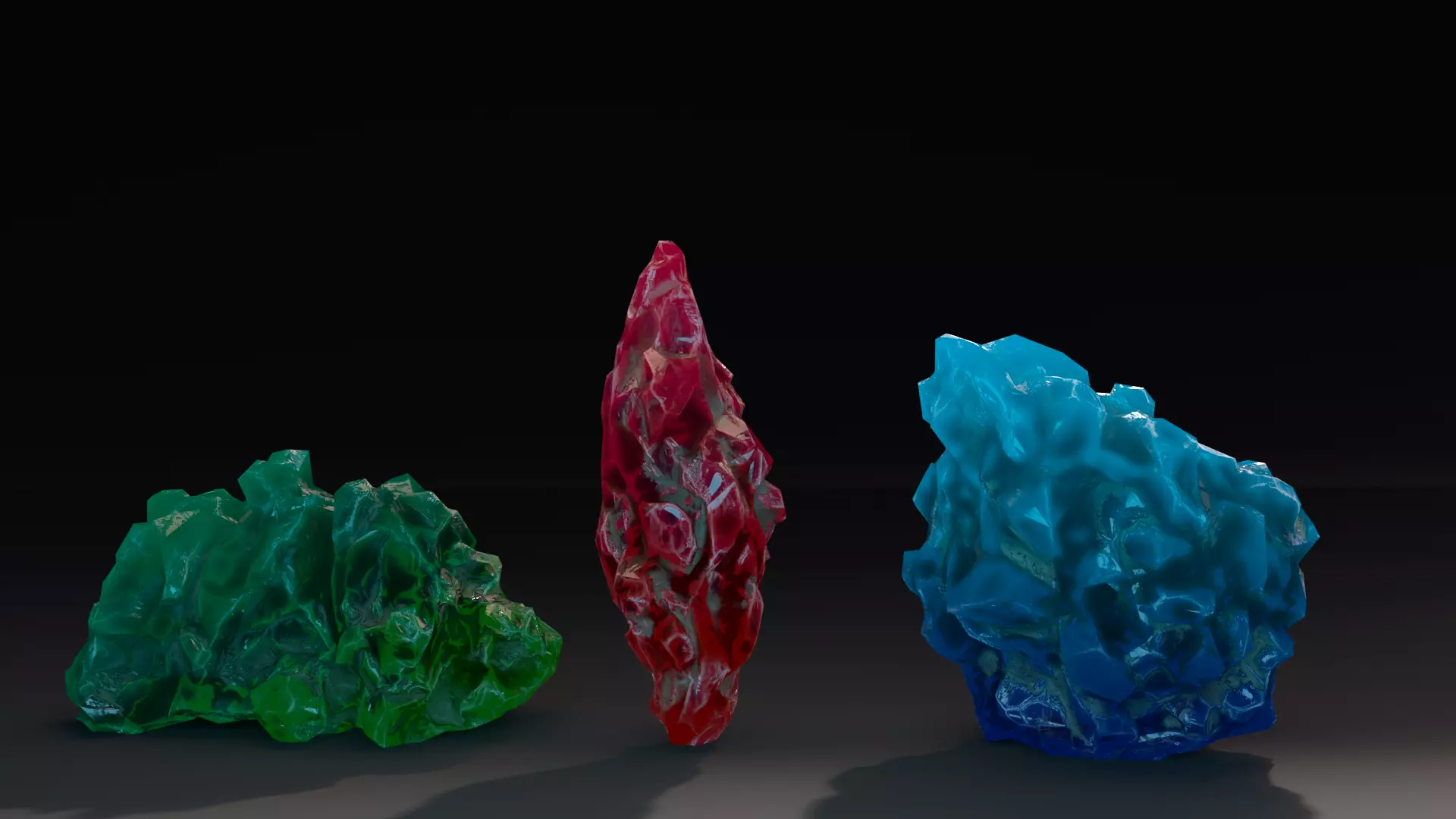 Crystal Rocks  game ready Low-poly 3D model_0