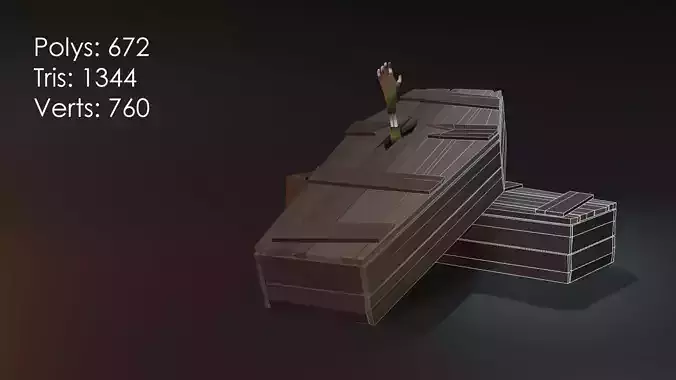 Halloween Coffin Low Poly