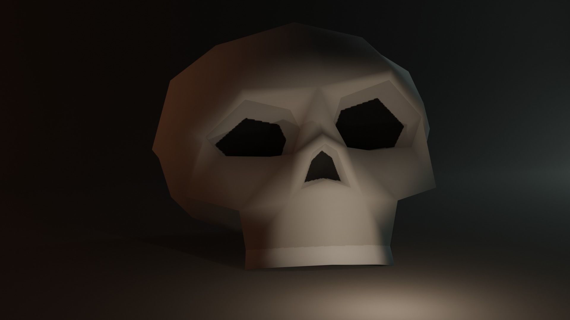 Halloween Skull Low Poly Low-poly 3D model_1