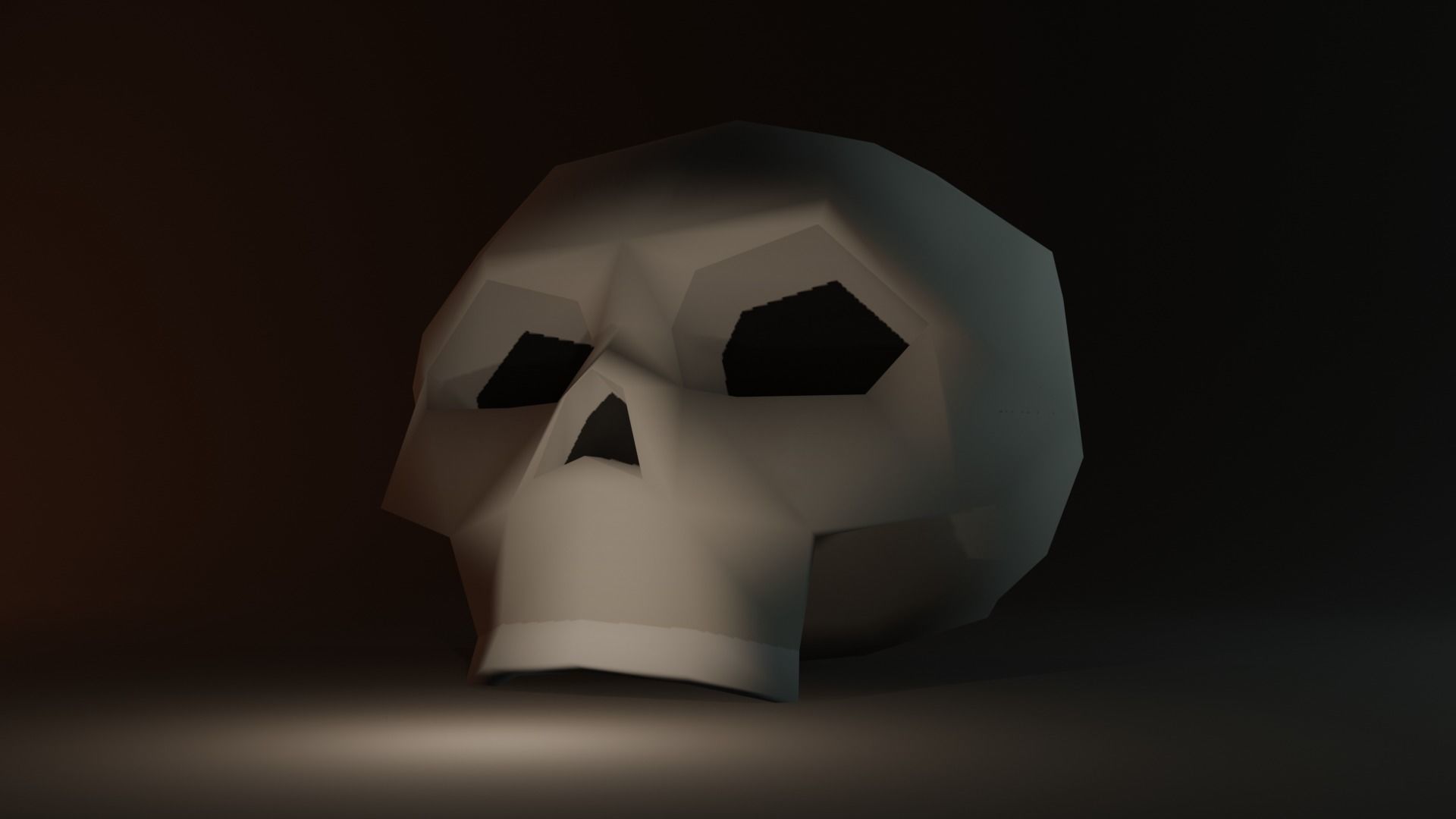 Halloween Skull Low Poly Low-poly 3D model_2