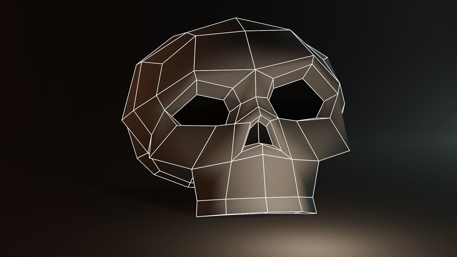 Halloween Skull Low Poly Low-poly 3D model_4