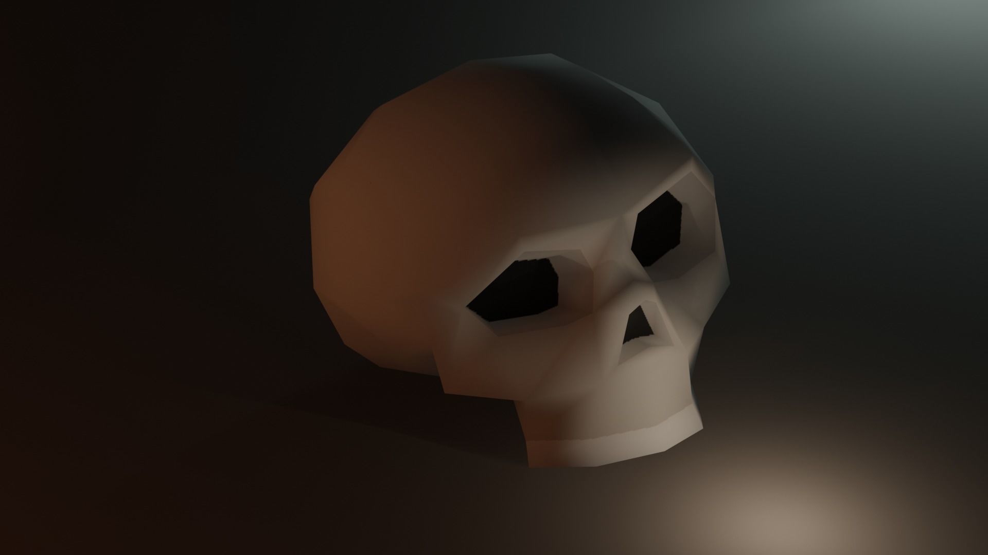 Halloween Skull Low Poly Low-poly 3D model_3