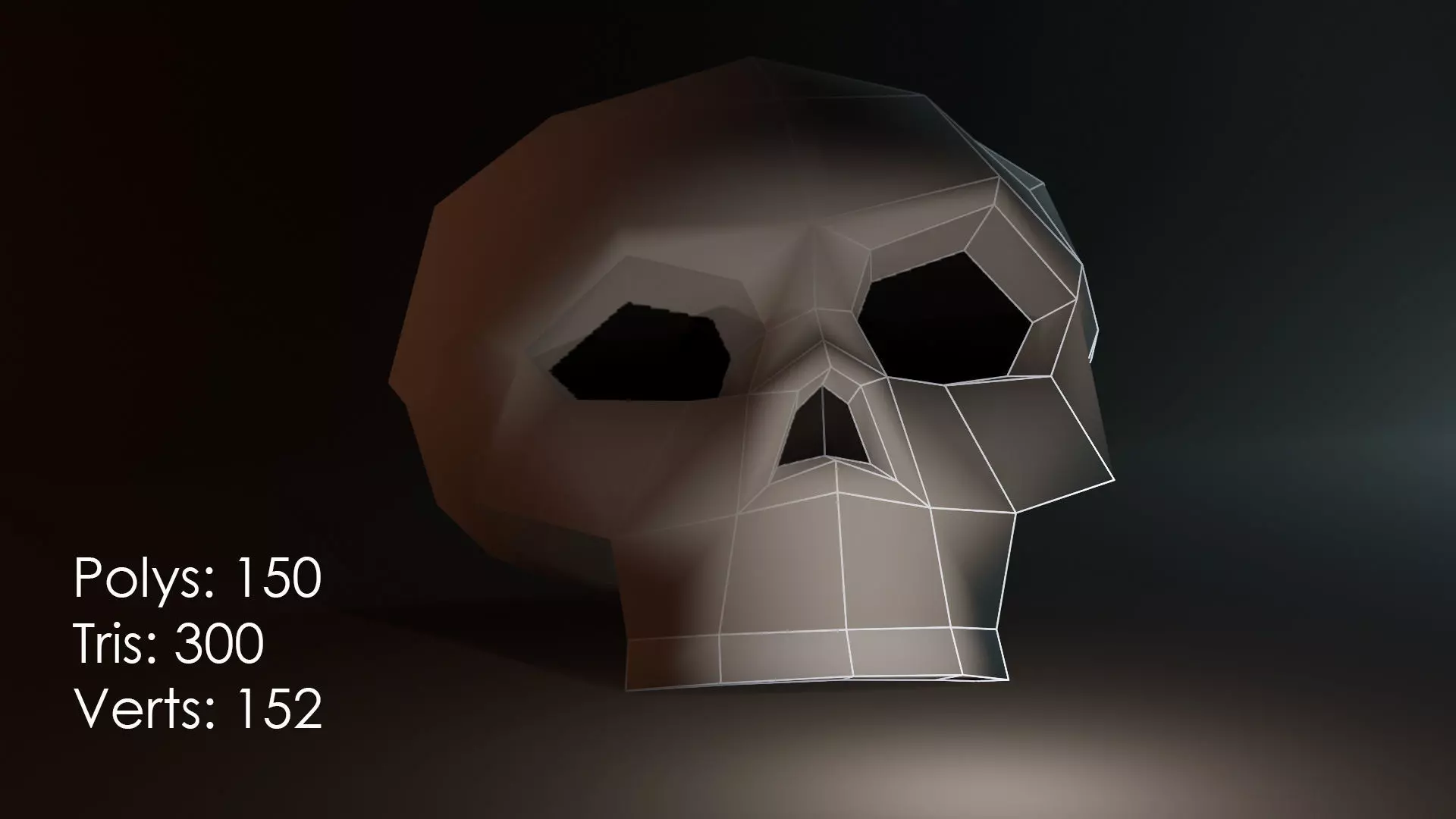 Halloween Skull Low Poly Low-poly 3D model_0