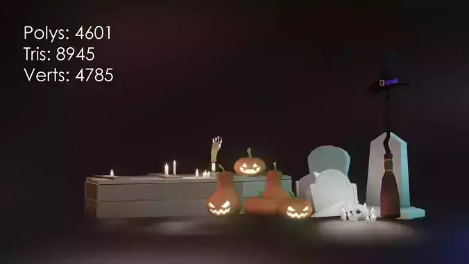 Halloween Low Poly set