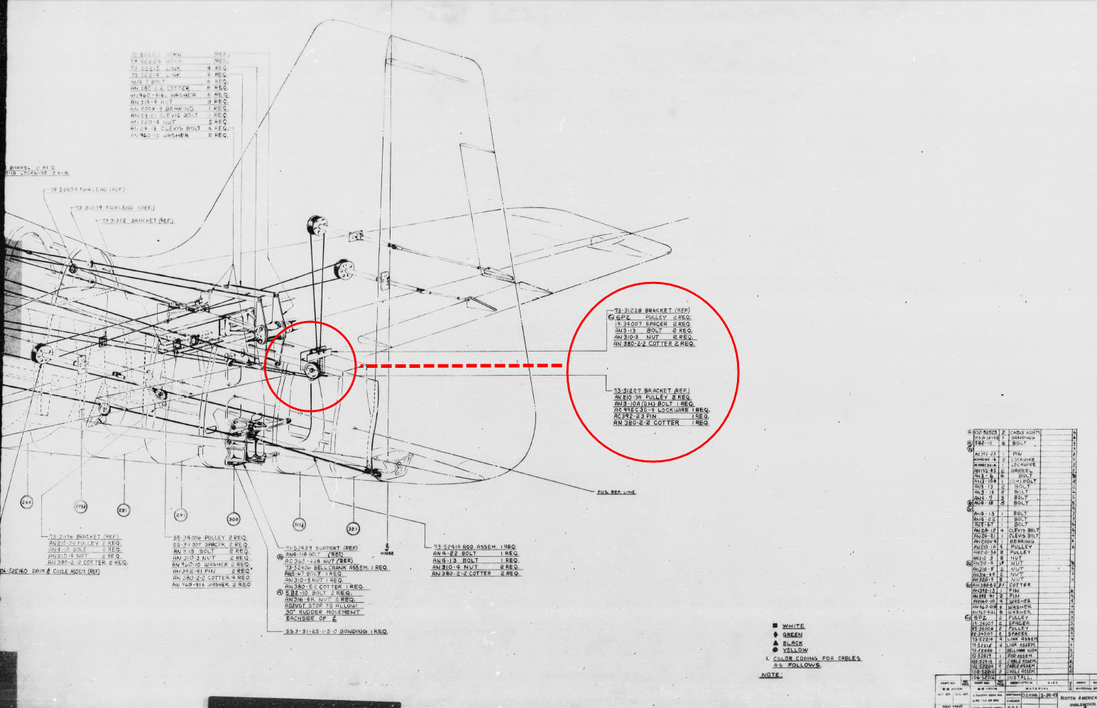 P-51D Mustang Bracket Assembly Rudder Trim Pulley Sta 311 3D print model_5