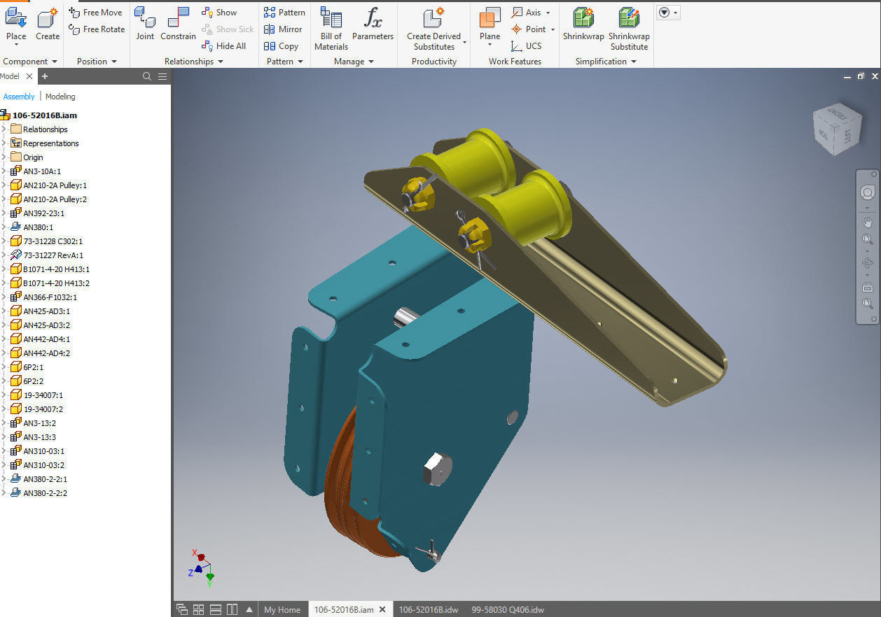 P-51D Mustang Bracket Assembly Rudder Trim Pulley Sta 311 3D print model_4
