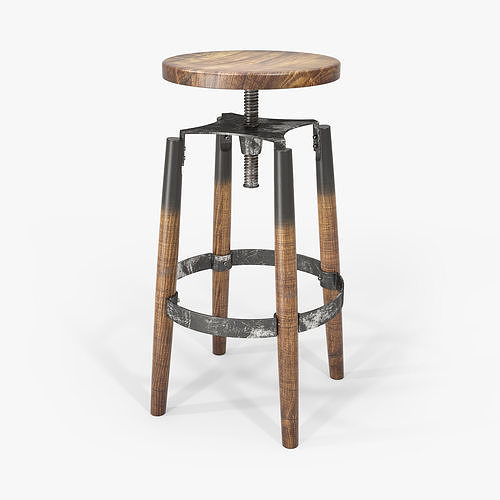 Industrial Bar Stool 3D model