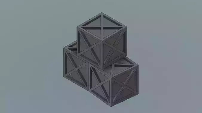 Stack of 3 boxes 3D print model