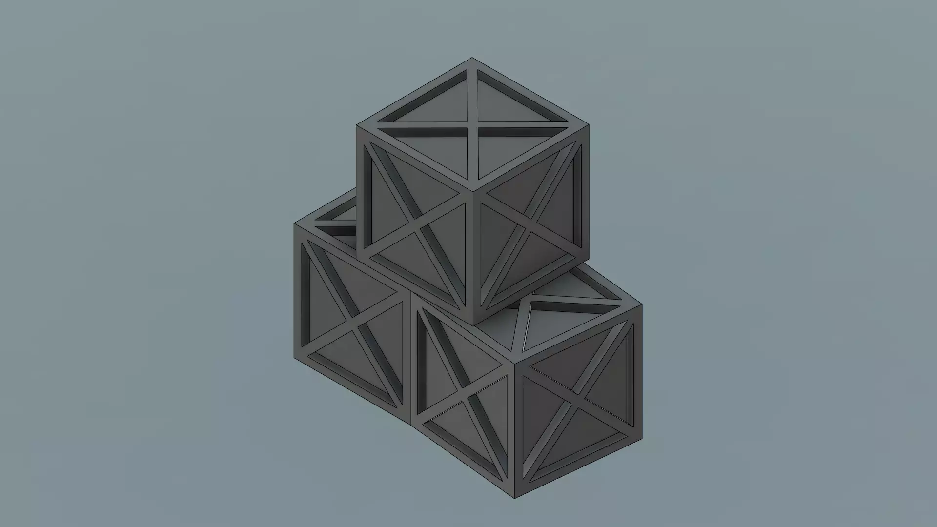 Stack of 3 boxes 3D print model_0
