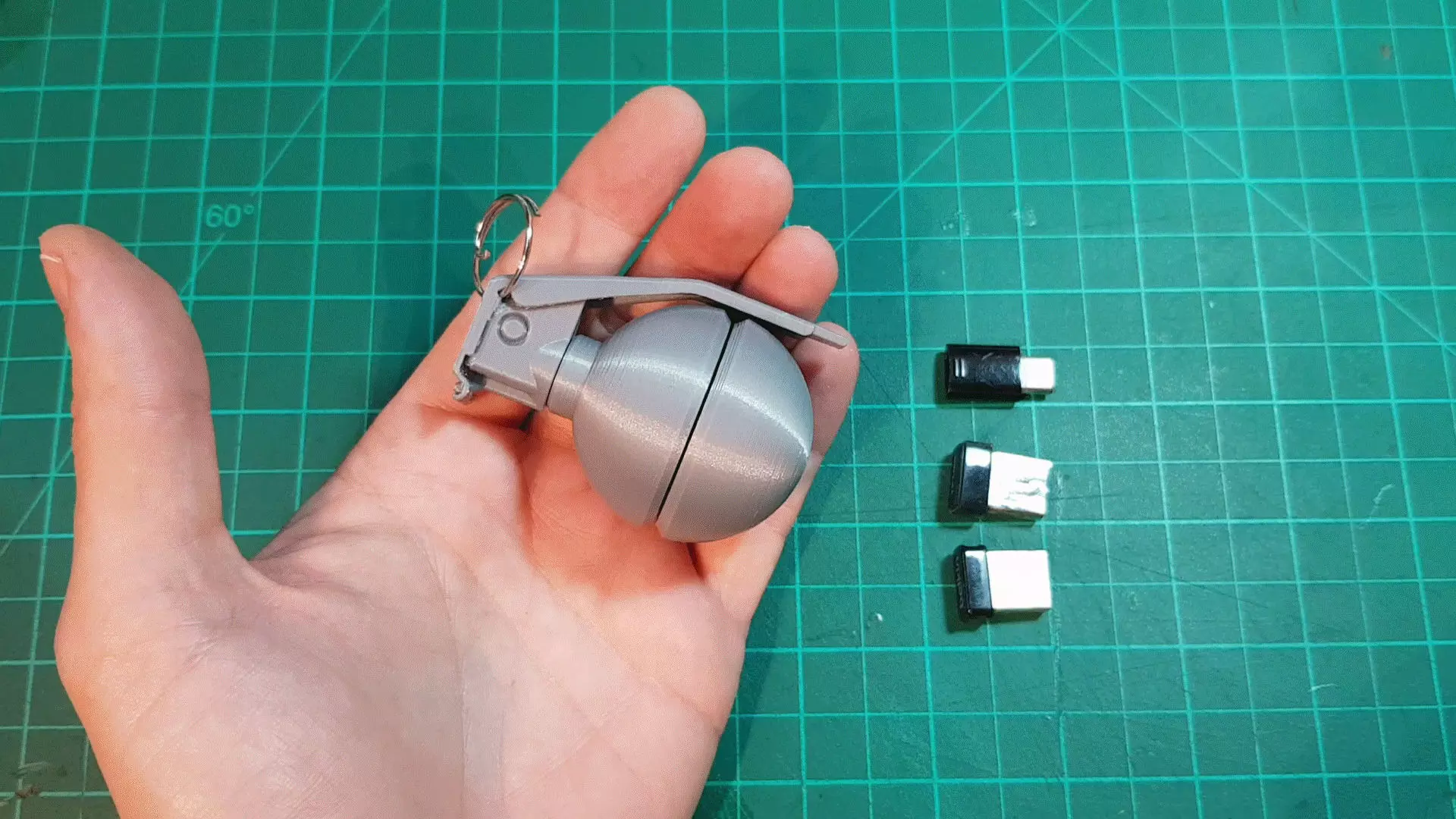 HAND GRENADE CONTAINER KEY CHAIN 3D print model_0
