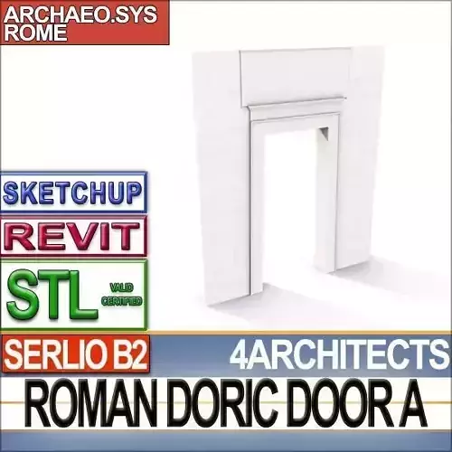 Ancient Roman Doric Door A Revit STL Printable 3D print model
