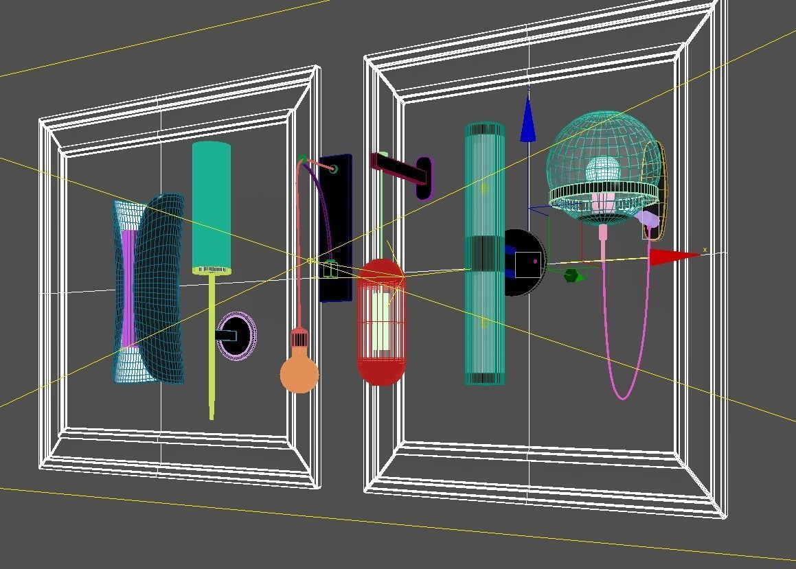 Modern wall light 3D model_1