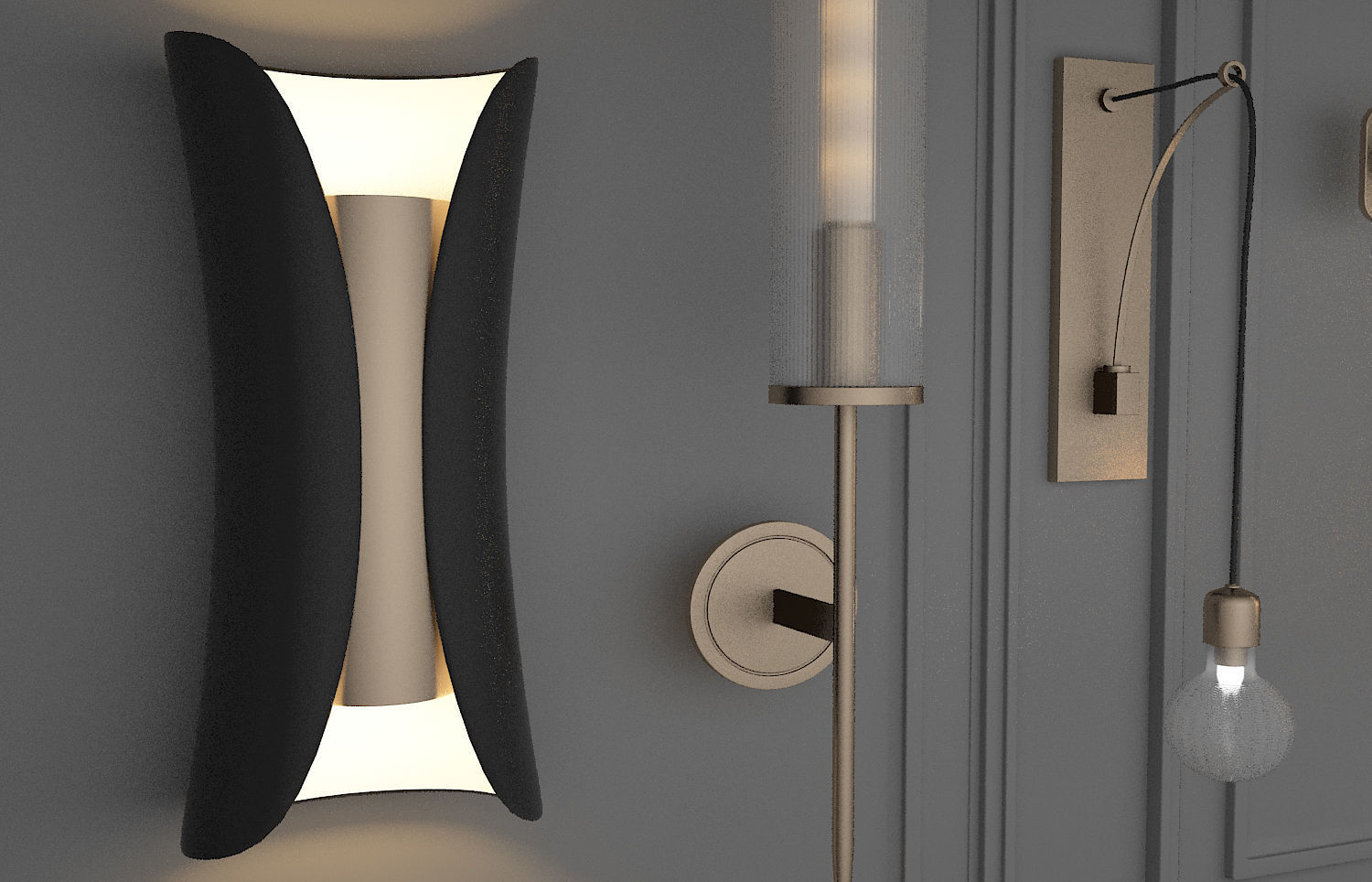 Modern wall light 3D model_2