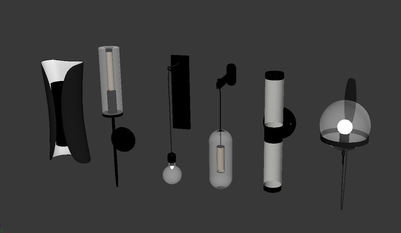 Modern wall light 3D model_4