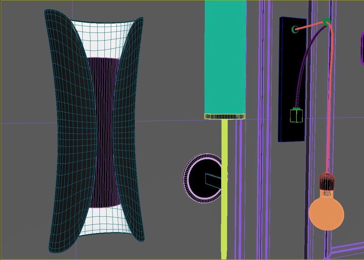 Modern wall light 3D model_3