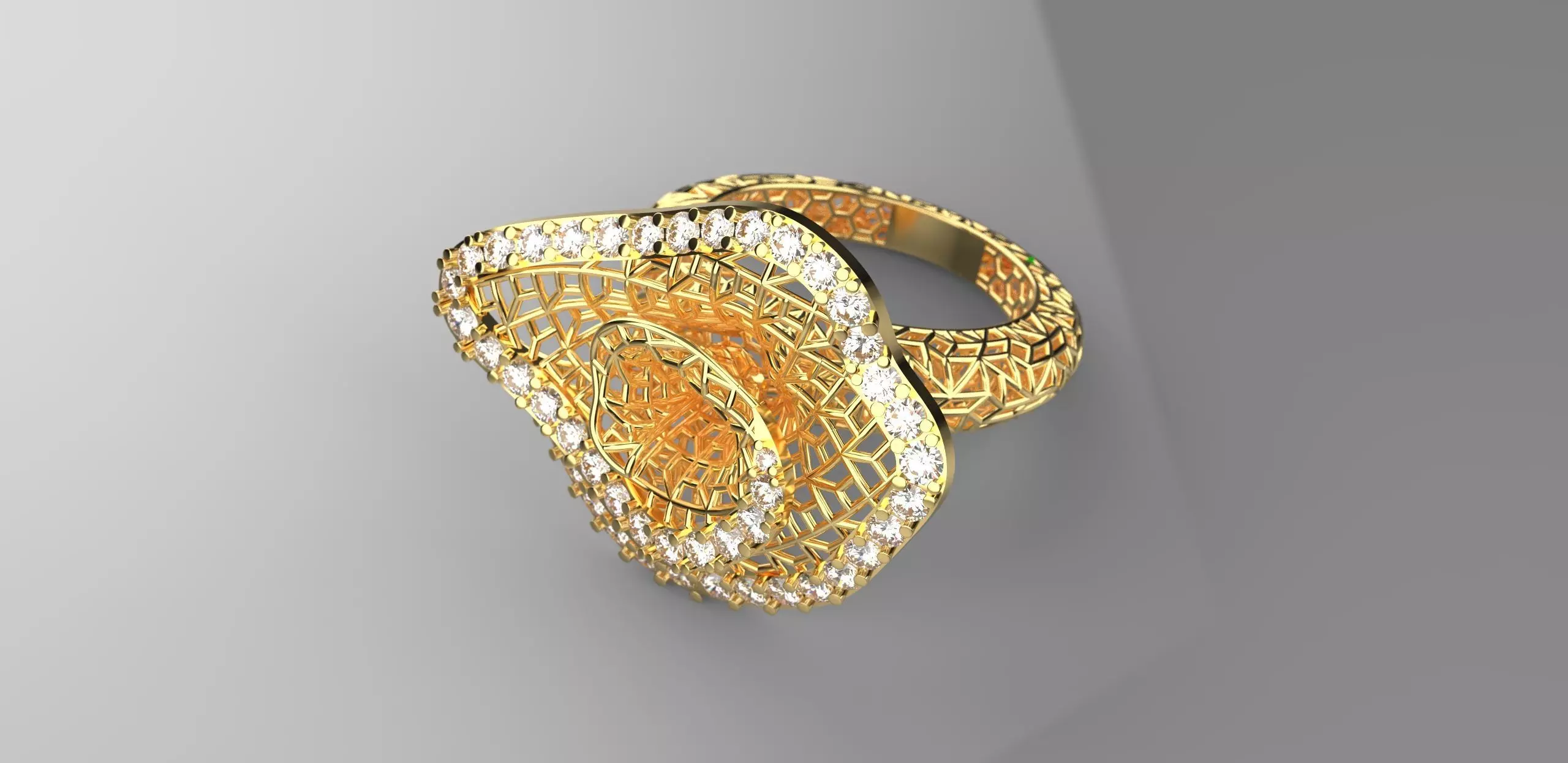 Jewelry Jali Pattern Diamond Ring 3D print model