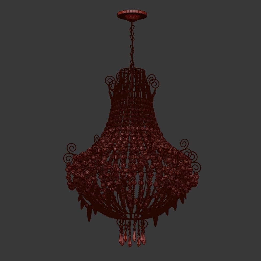 Mud Beaded Chandelier 3D model_5