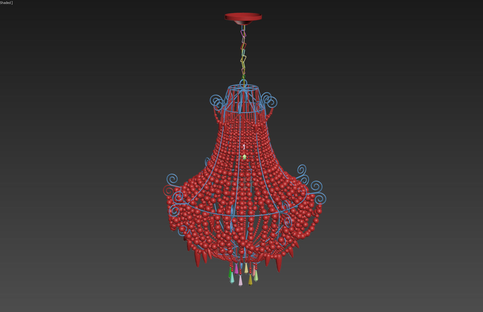 Mud Beaded Chandelier 3D model_1
