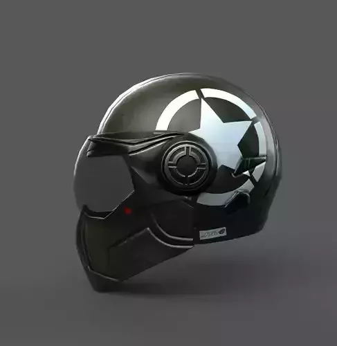 Helmet racer Generic sport scifi human 3d model 