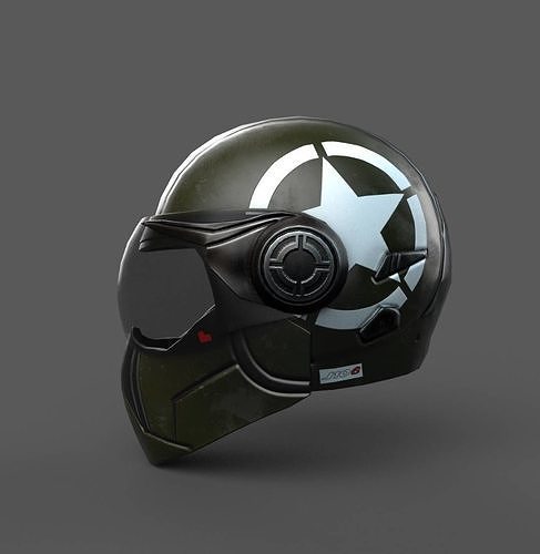 Helmet racer Generic sport scifi human 3d model  Low-poly 3D model